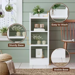 ascom 3-Tier Modern Multipurpose Bookshelf | Storage Organizer for Home, Office & More Engineered Wood Open Book Shelf image 3