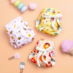 Organic Cotton Padded Baby Nappy/Langot- Gentle Elastics & SuperDryFeel Layer(Sweet Tooth, Size 2 (Fits 5-10 kg)), Pack of 3-17