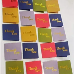 paper Small Traditionla Print Multipurpose Gift Tag/Card/Lable for Crafts/Wedding Favor/Party/Birthday/Return Gift/Special Occasions (Pack fo 20) LBH(cms)=6.5X0.2X6.5 (Thank you Tags, 20) Greeting Card-32