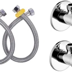 alturas TURBO Angle Valve with 24 Inch Connection Pipe for bathroom, geyser connection and washbasin connection (pack of-2) Faucet Set-picture-46