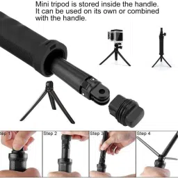 Viraan 3-Way Monopod Grip Tripod Foldable Selfie Stick and All Action Cameras Monopod Kit image 5