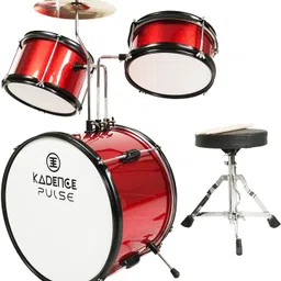 kadence 13 Inch 3-Piece/Junior Drum Set/Beginner/Kids Musical Toys,Metallic Red Acoustic 3 Drum Kit Set-picture-32