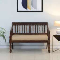 mudramark from pepperfry Kumud Sheesham Wood 2 Seater Sofa In Provincial Teak Finish-picture-8