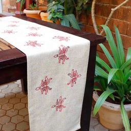 zeba Latvia (12x84) Beige & Red Polyester Table Runner-picture-44