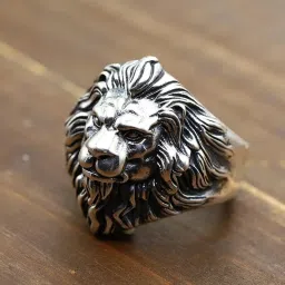 Stainless Steel Silver plated Free Size Lion Face Ring For Men & Boy Finger Ring Stainless Steel Silver Plated Ring-image-12