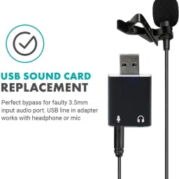 Sancy Plug-and-Play Sound Card for Headsets and Microphones USB Adapter image 4