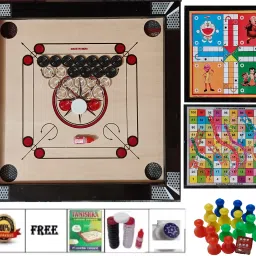 Matte Small Carrom Board With 2 in 1 Ludo Snakes 50.8 cm Carrom Board-picture-13