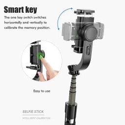 amblic Q08 Gimbal Stabilizer Selfie Stick with Tripod, 360 Degree Automatic Rotation 2 Axis Gimbal for Camera, Mobile image 2