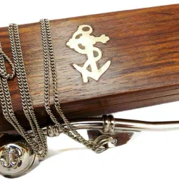 Brass copper whistle chain with wood box collectible gift Dog Whistle-picture-16