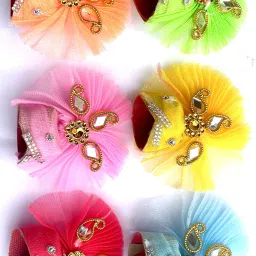 set of 6 pagdi/mukut (size 03), size 03 Kanha ji mukut, laddu gopal pagdi Dress-picture-26