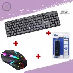 zebion 3 IN 1 COMBO - KEYBOARD,RGB MOUSE,USB HUB Wired USB Standard Desktop Keyboard Compatible with Desktop, Laptop, Mac-28