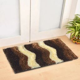 fabinaliv Brown Abstract Polyester 24 x 16 Inches Anti Skid Door Mat-picture-23