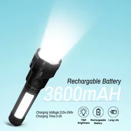 Rechargeable 3 Mode Torch Light high power Long Range Backup 8 hrs Torch Emergency Light-24