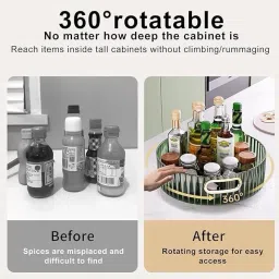 otiporter Plastic 360°Multi-Purpose Rotating Organiser Storage Basket image 3