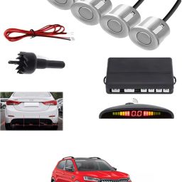 4Silver Parking Sensor With LED Display Increased Safety For Car-167 Universal 4 Silver Reverse Parking Sensor With LED Display For Cars-167 Parking Sensor-image-36