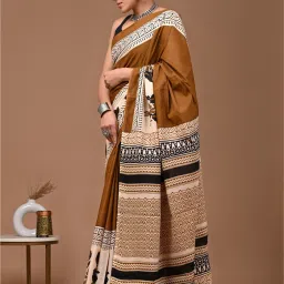 Floral Print Daily Wear Pure Cotton Saree-image-70