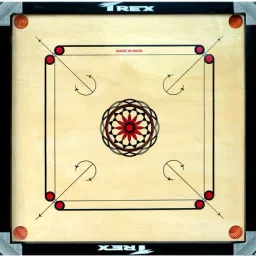 Premium 32inch Round Pocket with Wooden Coins ,Striker & Disco powder 81.28 cm Carrom Board-image-87