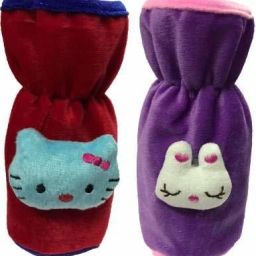 baby feeding bottle cover with soft and attractive cartoon pack of 2 (Pink Purple)-image-16