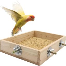 Cage Wooden Bird Feeder for Pet Birds and Small Animals Caged Bird Feeder-image-14