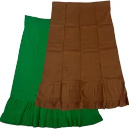 Belizs Dark Spring Green & Otter Brown Combo Pure Cotton Petticoat-image-57
