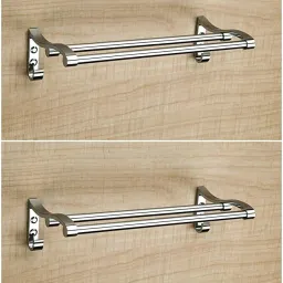 L Rack Towel hanger Stainless Steel, Aluminium Bathroom Towel Rack (Pack of 2) Towel Holder-image-58