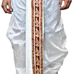 MANVIK Readymade Elastic Cotton Silk Dhoti for men, Free Size, Ready to wear Dhoti Only Solid Men Dhoti-image-45