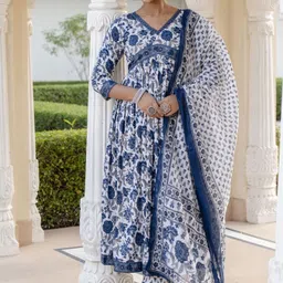 klosia Women Viscose Rayon Kurta Pant Dupatta Set-picture-0