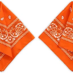 TKSA STYLE Handkerchief for Women Men Orange Pack of 2 ["Orange"] Handkerchief-14