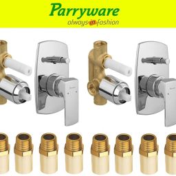 Euclid concealed Diverter Body , Upper Part MTA 8 pic set of 2 pic 155 Euclid Diverter with upper trim Diverter | Brass MTA 3/4 x 1/2 | Complete set Diverter Faucet-38