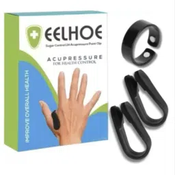 Acupunctoreum Blood Sugar Control Ring Magnetic Therapy Ring Lymphatic Drainage, Pain Relief With 2 U Shape Clip Massager-image-20