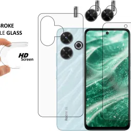 BOMGUARD Front and Back Tempered Glass for Redmi 13 5G With Camera Lens Protector image 3