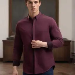 Regular Fit Satin Shirt with Concealed Placket Shirt-image-21