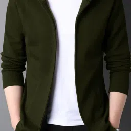 Men Longline Full Sleeve Black Shrug-image-47