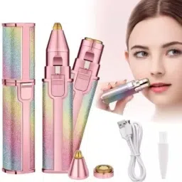 MACVL5 Rechargeable Eyebrow Epilator & Facial Hair Removal Razor for Women, 2 IN 1 Electric Eyebrows Trimmer And Women's Face Hair Remover, Lips Nose Body Hair Shaver for Womens With LED Light, White Cordless Epilator-5