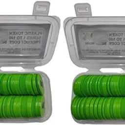 morel PLASTIC TOKEN / COINS WITH NUMERIC NUMBERS 1 TO 100, (PACK 2) 100 COINS EACH PKT image 2