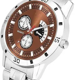 ismart Chronograph Pattern Unique Dial Design Fancy Stainless Steel Belt Analog Watch - For Men G-25 image 2