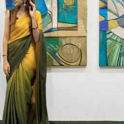 Ready to Wear Dyed Bollywood Chiffon Saree-image-43