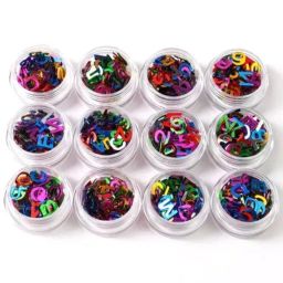 12 Color Nail Art Glitter ALPHABET-image-1