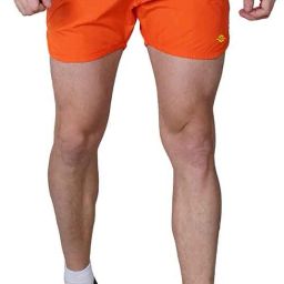 Solid Men Orange Running Shorts-image-2
