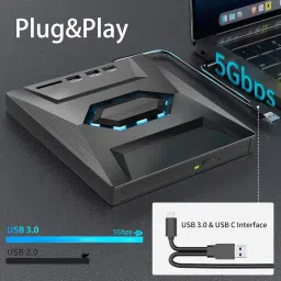 BKC USB 3.0 & Type C External CD DVD Writer RW Optical Drive CD/DVD External DVD Writer image 4