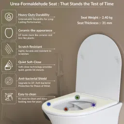 plantex Ceramic Wall Hung Commode for Toilet/Western Commode with Soft Closing Toilet Seat - P Trap (APS-1060) Western Commode image 4