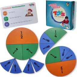 Wooden Fractions Mathematics Puzzle, Math Learning kit for Kids-18