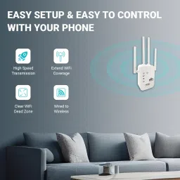 Trenzu WiFi Extender | 300Mbps Speed | 2500 Sq Ft Coverage | Connect Up to 20 Devices Router Antenna Booster-30