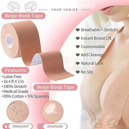 Women's Cotton Spandex Multipurpose Breast Lift Tape. Nursing Breast DN95 Nursing Breast Pad-image-66