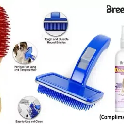 (Combo Of 2) Imported Dog Slicker + Hair Brush With Complimentary Pack Perfume Basic Comb forDog & Cat, Dog, Monkey, Rabbit, Hamster-8