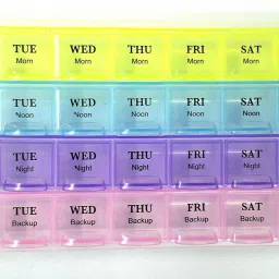7 Dyas 4 Row 28 Squares Weekly 7 Days Pill Box Holder Medicine Storage Organizer Container Case Tablet Pill Box Pill Box-21