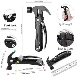 SHARNGA Multi-Tool 12 in 1 Hammer Mini Hammer Camping Gear Survival Tool Multi Tool image 3