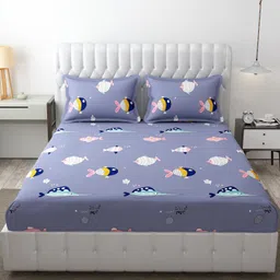 blenzza deco 180 TC Polycotton Double Printed Flat Bedsheet-picture-11