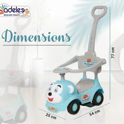 Monkey 3IN1 Push Rideon Car With Music, Toy Storage & Back Rest With Handle-picture-1
