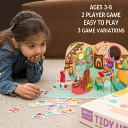 chalk and chuckles Tidy Up - Educational Board Game, Age 3-6 Years, Sorting Preschool Learning Toy image 2
